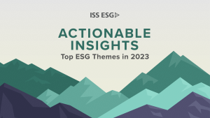 Cover for Actionable Insights TOP ESG THEMES IN 2023 - GLOBAL EDITION