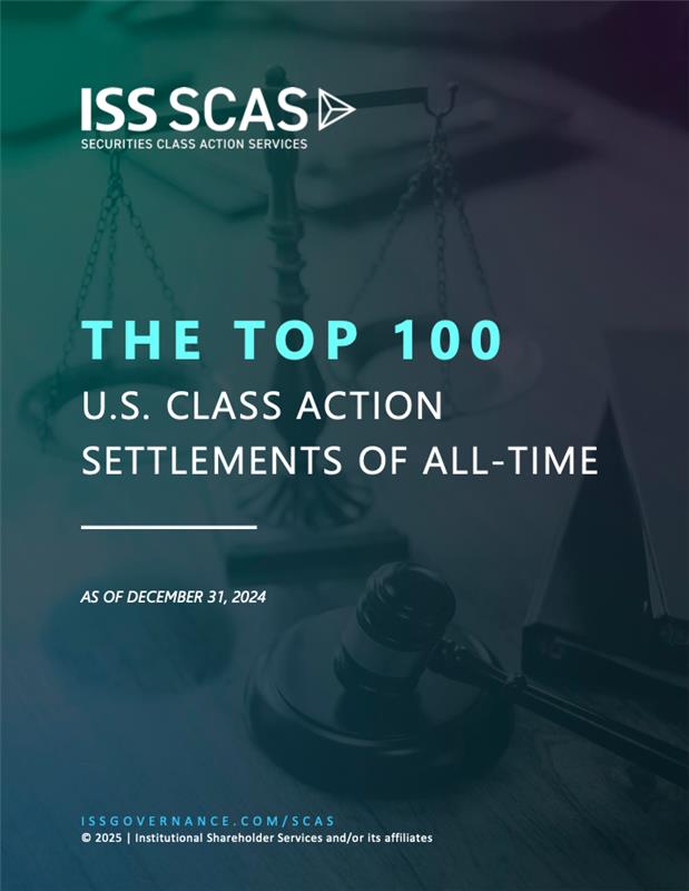 The Top 100 U.S. Class Action Settlements of All Time as of December 2024